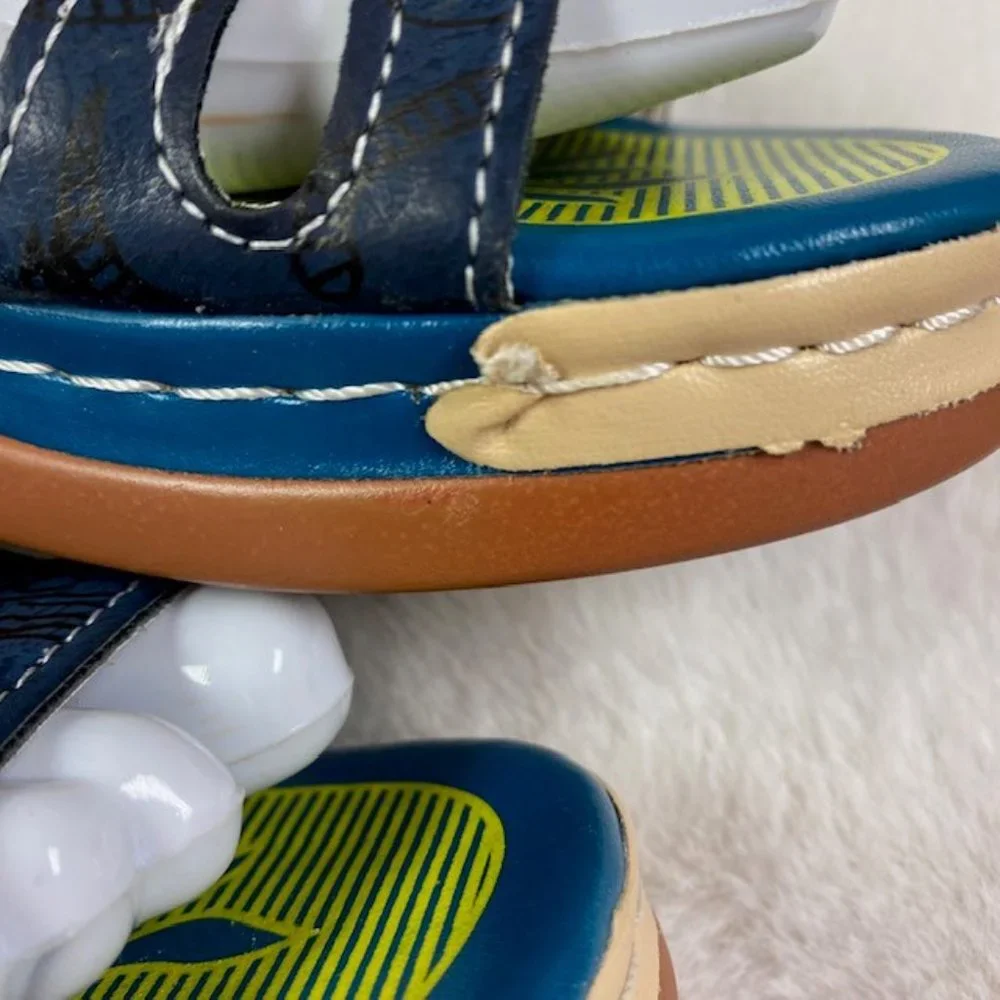 Colorful Hook and Loop‎ Summer Boho Wedge Sandals, size EU 35, US 5